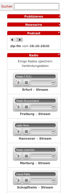 Radio: Rechte Spalte III.