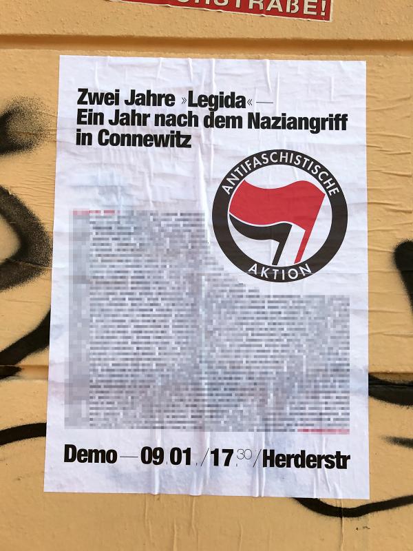 Plakat in Connewitz