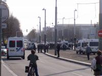 Polizeiblockade in Boulevard de Colmar