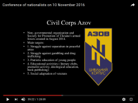 Vortrag des Civil Corps Azov auf der Warschauer Konferenz am 10.11.2016