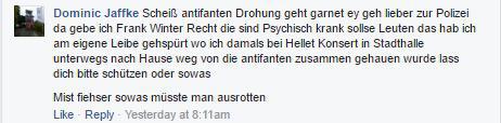 Dominic mag keine Antifa: facebook.com/janin.niele