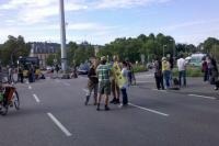 Blockade am Charlottenplatz gegen S21