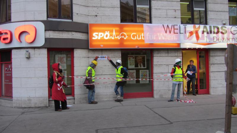 "expropriation" of the social democratic party central office in viena. (--> gusenbauer)