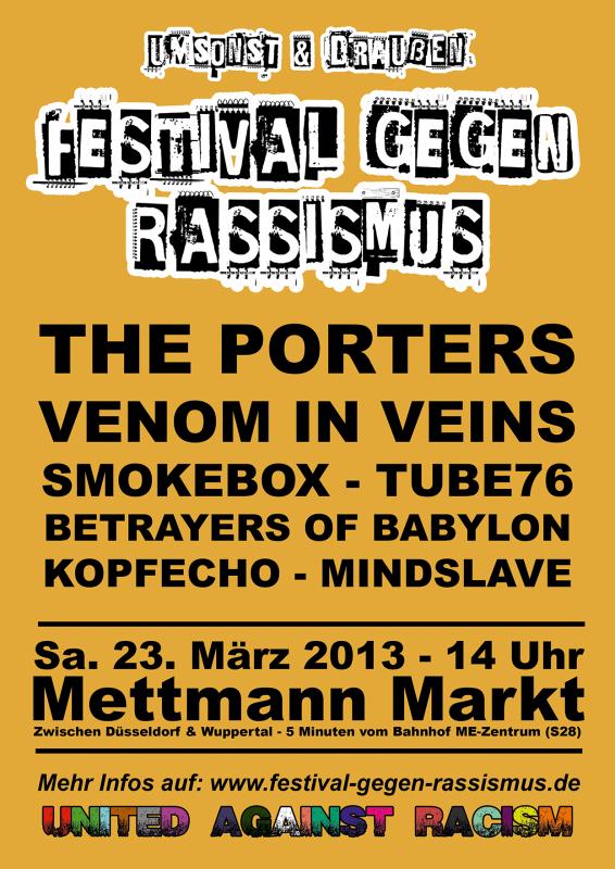 Plakat: Festival gegen Rassismus